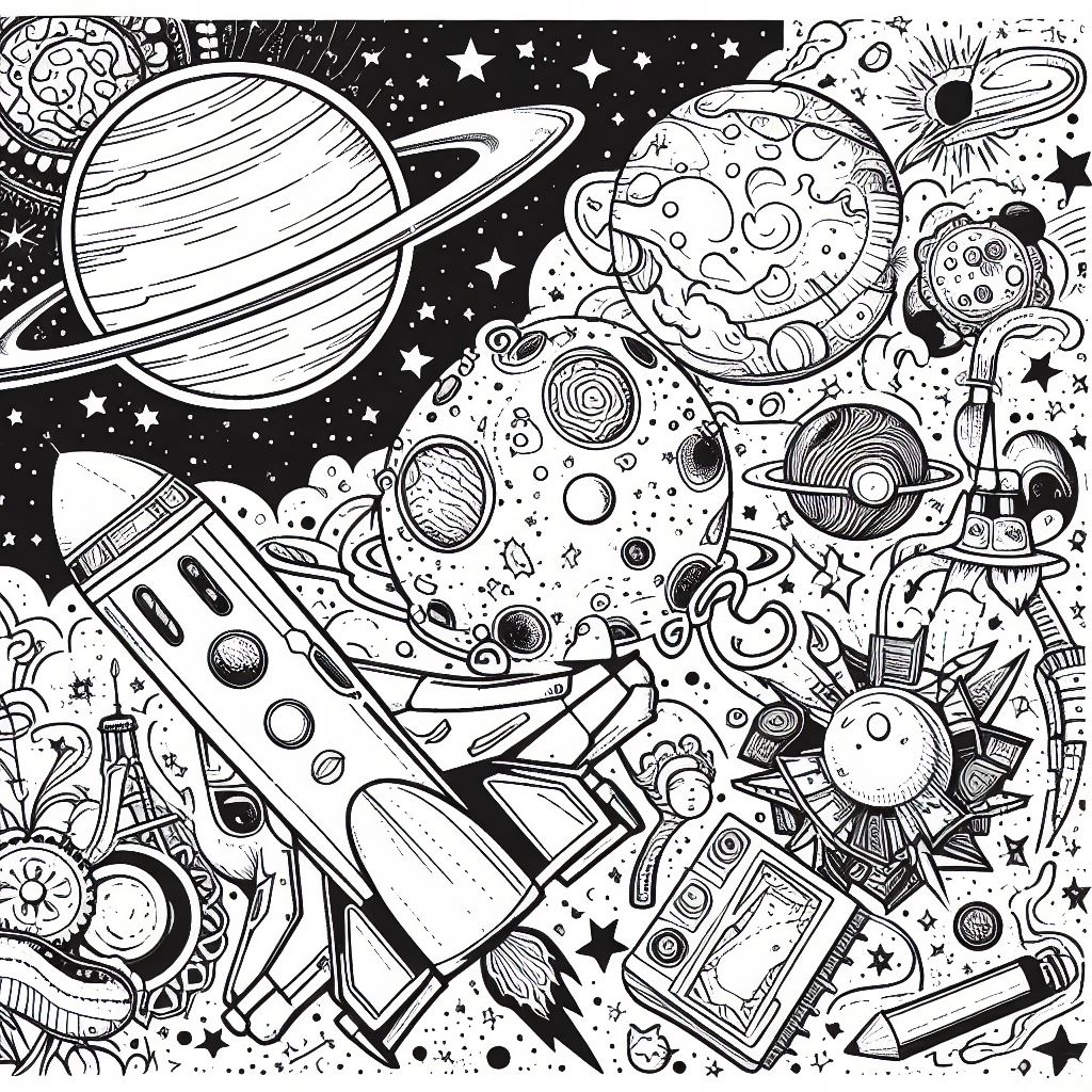 a-coloring-book-page-featuring-‘space-travel-planets-galaxies-and-stars